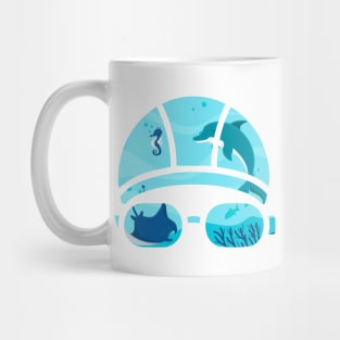 Creative Swimming Cap of Dolphins in the Ocean Gift Mug